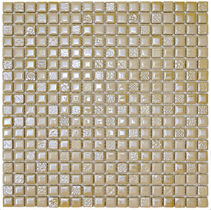 Мозаика стеклянная с камнем Sahara (чип 8*15*15) 300*300(11шт-0.99м2), м2