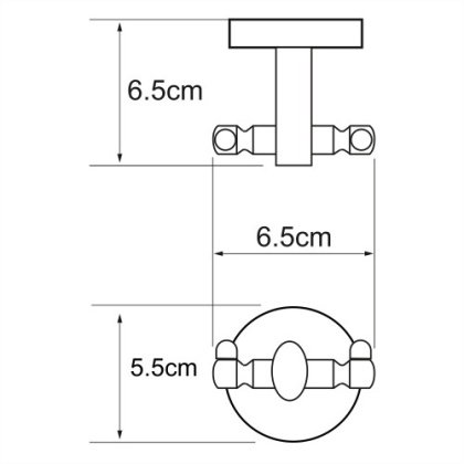 Крючок двойной Rhein, 6,5х5,5х6,5 см, хром, K-6223D