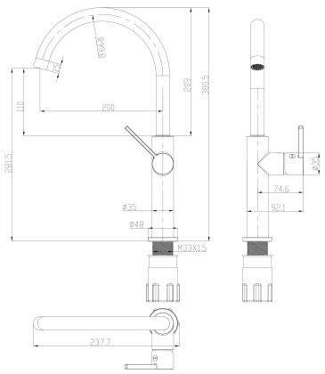 Смеситель для мойки OMNIRES TULA TL6050GL (золото) Смеситель для мойки OMNIRES TULA TL6050GL (золото)