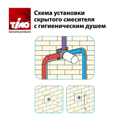 Смеситель Timo Anni 2789/03SM встроенный с гигиеническим душем, черный матовый Смеситель Timo Anni 2789/03SM встроенный с гигиеническим душем, черный матовый