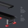 W01SC-U11-070-04BM MasterFlow Трап для душа линейный универс затвор Tile 70см цвет черн мат