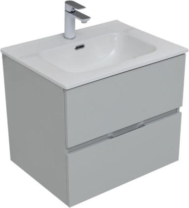 Тумба с раковиной Aquanet Алвита New 60 2 ящика, серый Тумба с раковиной Aquanet Алвита New 60 2 ящика, серый