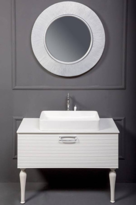 Тумба Linea 100 белая + Золото_Комплект 842-100-WG Boheme Тумба Linea 100 белая + Золото_Комплект 842-100-WG Boheme