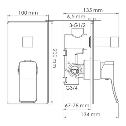 Aller 10641 Смеситель для ванны и душа Wasserkraft Aller 10641 Смеситель для ванны и душа Wasserkraft