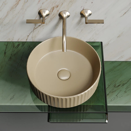 Умывальник чаша накладная круглая (цвет Капучино Матовый) Element 360*360*115мм