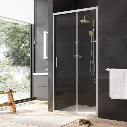 W90G-100-1-195MT Gem Solo Дверь душевая 100х195, стекло прозрачное, профиль матовый Хром