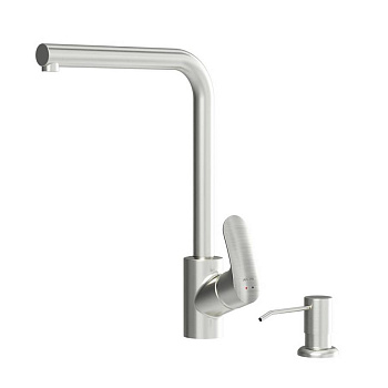 F8005D11 Like, набор 2в1: Смеситель Для кухни L-образный излив, диспенсер, сатин, шт.