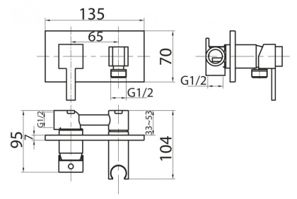 CZR-DA6-01Смеситель для душа и гигиенического душа со штуцером-держателелем, хром CZR-DA6-01Смеситель для душа и гигиенического душа со штуцером-держателелем, хром