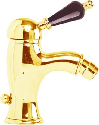 VINTAGE-BSM1-02-Sw Смеситель на биде однорычажный c донным клапаном, исполнение бронза, ручка Swarov