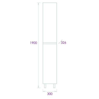 Пенал Onika Милтон 30 напольный, серый/дуб сонома, универсальный
