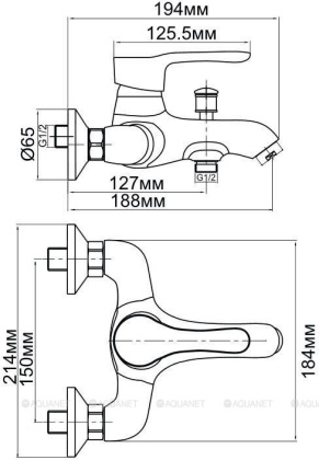 Смеситель для ванны с душем Aquanet Elements SD20061