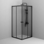W87G-403-9090-BТ Sunny Душевое ограждание квадратное, раздвижные двери 90x90 черный,стекло прозрачное