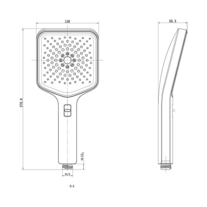 Ручной душ с шлангом Inspire VSHN-3I4HMB, черный