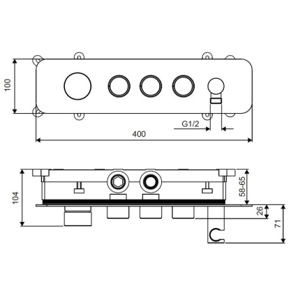 Смеситель для душа скрытого монтажа EXCELLENT Krotos AREX.8036CR (хром)