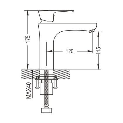 Смеситель для раковины латунь, черный S9801H Смеситель для раковины латунь, черный S9801H