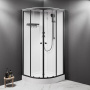W94C-401-090BT X-Joy кабина душевая  90x90, 1/4 круга,  профиль мат.черный, стекло прозрачное