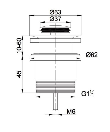 Пробка "click-clack" к сифону для умывальника A47CR (хром)