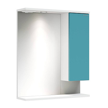 Шкаф-зеркало Onika Марви 60 бирюза, правый, с подсветкой
