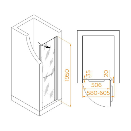 Душевая дверь RGW PA-103B, RGW 020810306-14 Душевая дверь RGW PA-103B, RGW 020810306-14