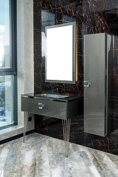 Столешница стекло 100см моноблок Глянцевая Графит