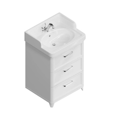 PO.M.60.3\WHT Тумба POMPEI напольная с 3 ящиками 60, белая глянцевая PO.M.60.3\WHT Тумба POMPEI напольная с 3 ящиками 60, белая глянцевая
