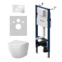 IS90101.801900 Инсталляция PrimeFit с клавишей L белый глянец с подвесным унитазом Like Aquaspin с сид м/лиф