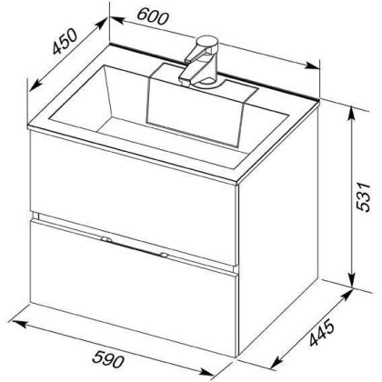 Тумба с раковиной Aquanet Алвита 60 белый