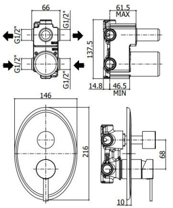 Смеситель для ванны Paffoni Berry BR018CR (с внутренней частью) хром Смеситель для ванны Paffoni Berry BR018CR (с внутренней частью) хром
