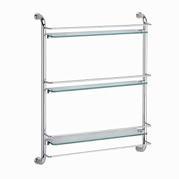 Полка стеклянная тройная, 51х63,6х16 см, хром, K-2033