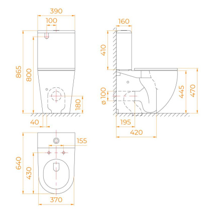 Унитаз с бачком напольный RGW SW-03