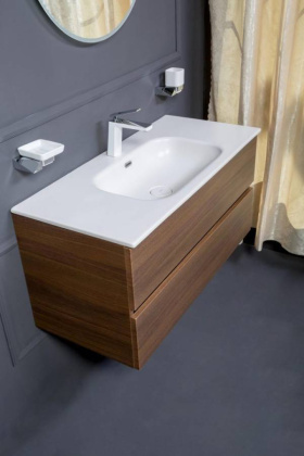 Тумба без раковины Vallessi 100*46cm DARK OAK мат. 2 полки, 837-100-D Boheme