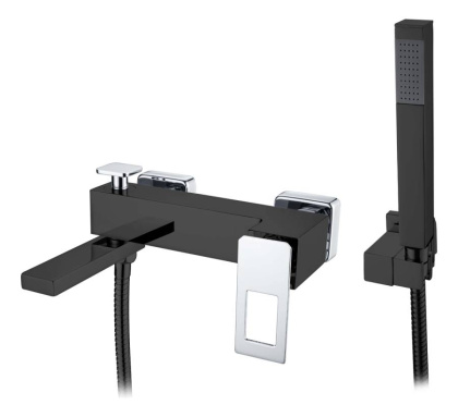 Смеситель для ванны Q BlackChrome_Комплект