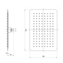 Лейка душевая верхняя, прямоугольная, 30х20см, нерж. сталь/чёрный