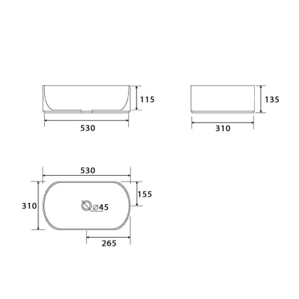 Умывальник Point Виктория 53 PN43061 овальный, белый