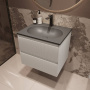 База под раковину Welle 600 подвесная, 2 выкатных ящика soft-close, M.White