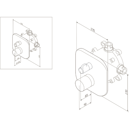 Смеситель Для ванны и душа с термостатом, монтируемый в стену F3085500 Sensation Смеситель Для ванны и душа с термостатом, монтируемый в стену F3085500 Sensation