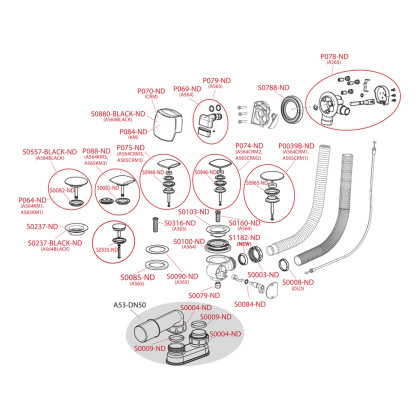 Заглушка M хром (сифоны для ванн A51CRM, A564CRM1, A565CRM1)