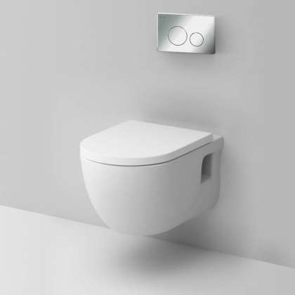 IS49051.801701 Комплект Инсталляция с клавишей Pro L глянец. Хром с подвесным унитазом Like FlashClean с с