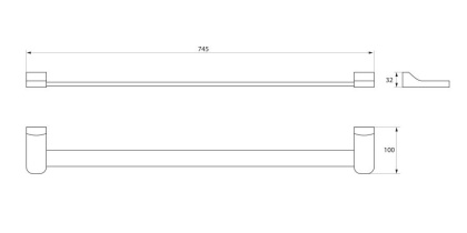 Полотенцедержатель RUSH Thira, 3х75х10 см, хром, TR36531В