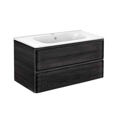 База под раковину Vico 1000 подвесная, 2 выкатных ящика soft close, Carbone База под раковину Vico 1000 подвесная, 2 выкатных ящика soft close, Carbone