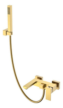 Смеситель для ванны с душем Qubic Matt Gold Смеситель для ванны с душем Qubic Matt Gold