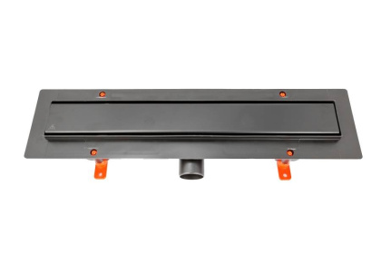 Душевой лоток 35 см Creto Uni CRE-350 UB с решеткой, черный Душевой лоток 35 см Creto Uni CRE-350 UB с решеткой, черный