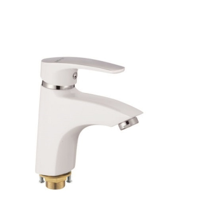 Смеситель для раковины латунь, белый S5001F Смеситель для раковины латунь, белый S5001F