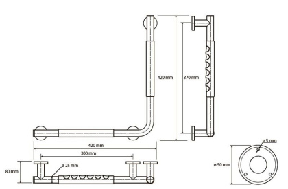 Поручень 90°C, резина Поручень 90°C, резина