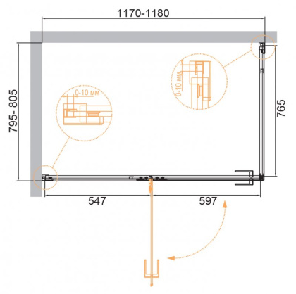 BELLAGIO-A-1-100-C-NERO Душевой уголок