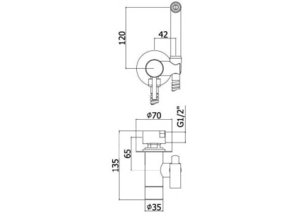 Смеситель с гигиеническим душем Paffoni Tweet Round ZDUP110CR (с внутренней частью)