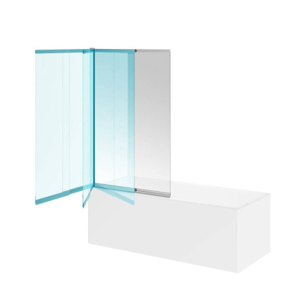 Шторка на ванну vetro, раздвижная, 100х150, хром