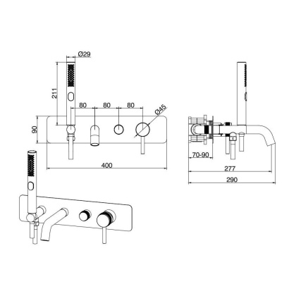 Смеситель для ванны с душем Allen Brau Priority 5.31006-BN (с внутренней частью) никель браш Смеситель для ванны с душем Allen Brau Priority 5.31006-BN (с внутренней частью) никель браш