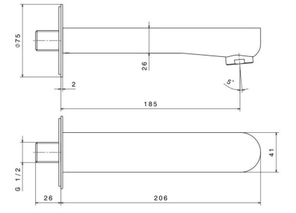 Настенный излив OLE, золотой атласный