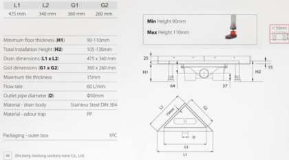 Душевой трап RGW Shower Drain 07210734-01 с дизайн-решеткой